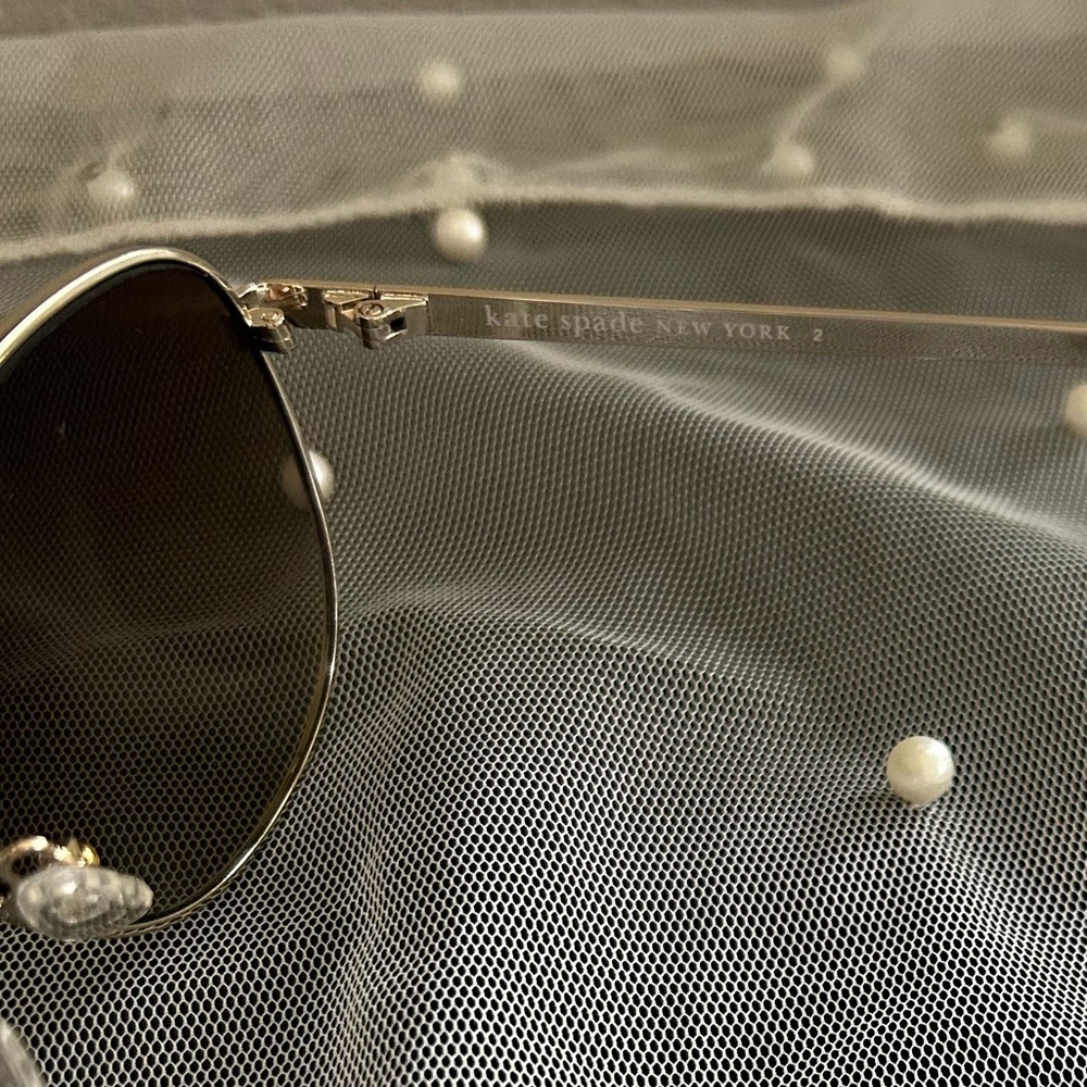 Kate Spade Emmaline Silver Aviator Sunglasses NWOT - Picture 7 of 10